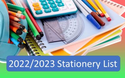 2022/2023 School Year – Stationery Lists