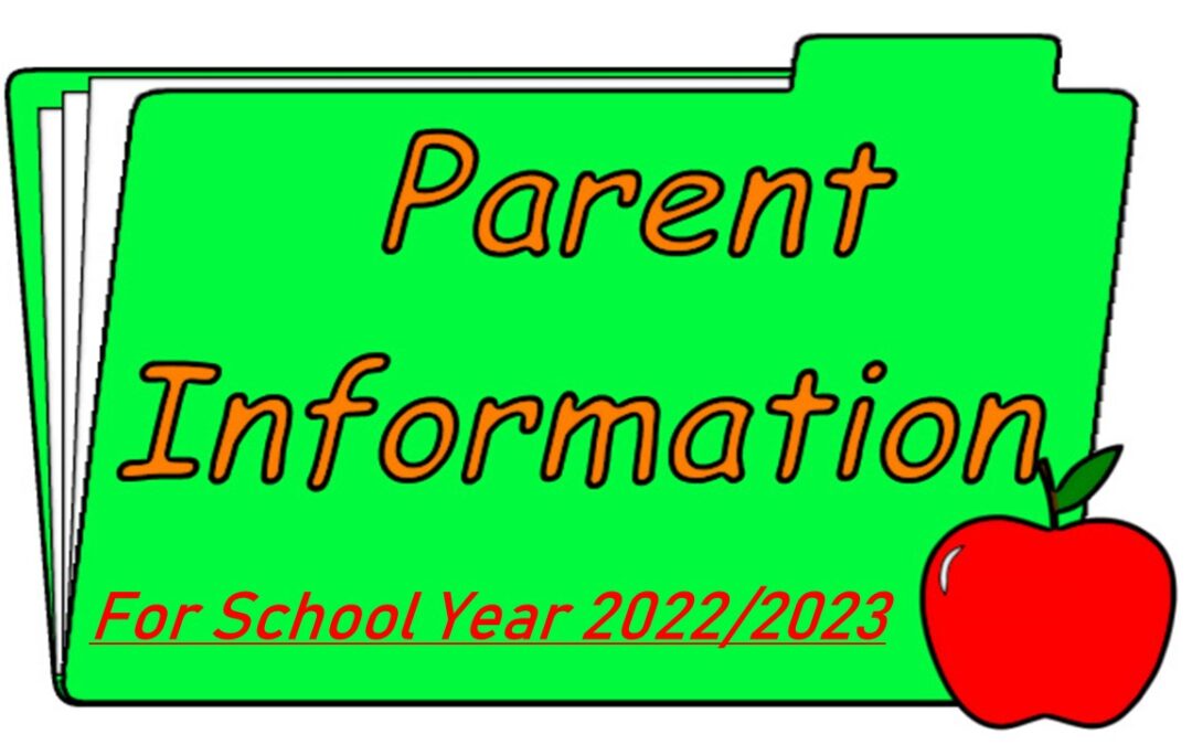 2022/2023 School Year – Information for Parents